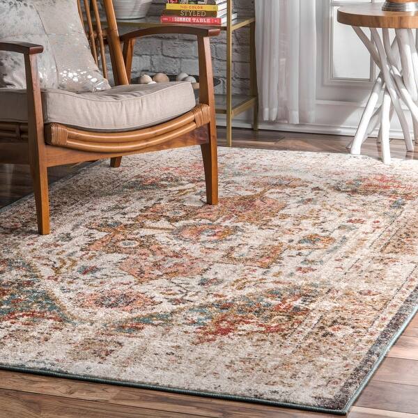 slide 2 of 23, nuLOOM Sasha Vintage Medallion Faded Area Rug