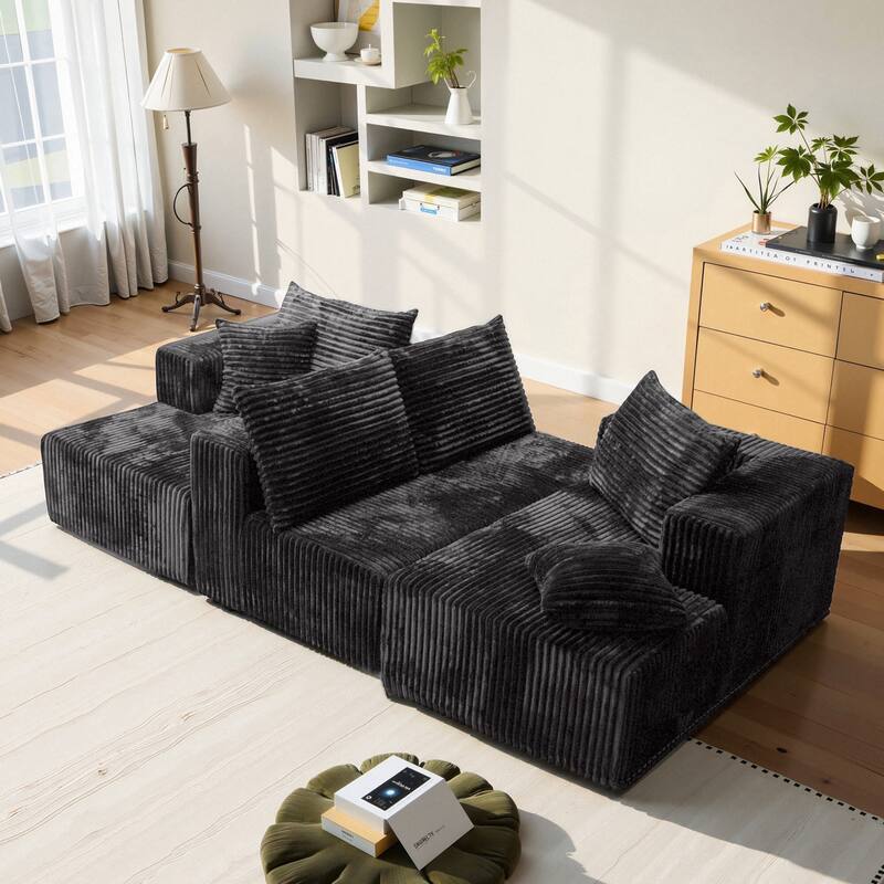 Modular Sofa U-Shaped Corduroy Sectional Sofa Living Room Free Combination Sofa Sets