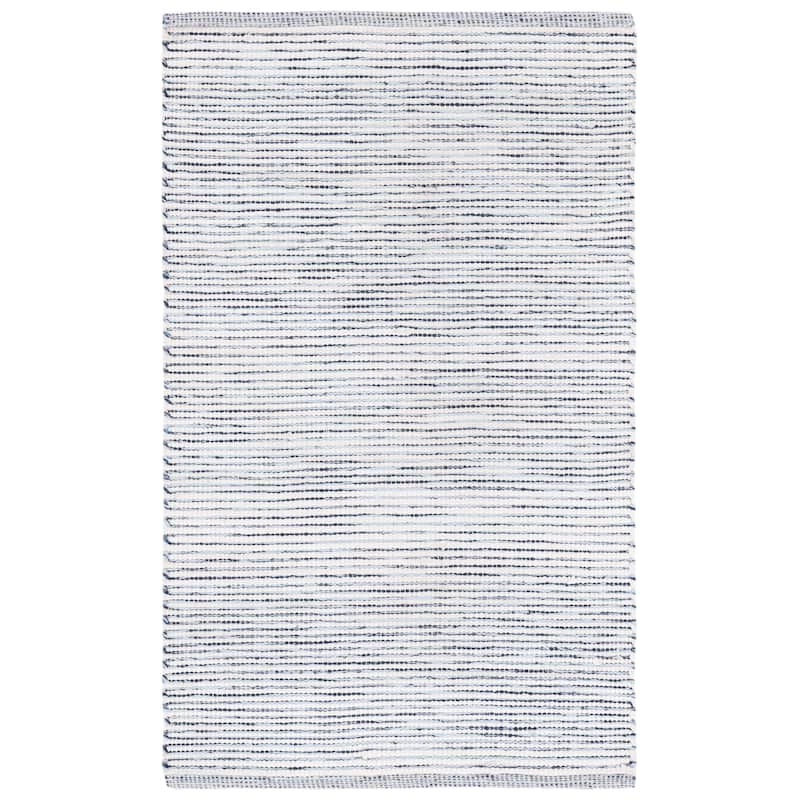 SAFAVIEH, Handmade Montauk Makenzie Stripe Rug - 2'3" x 5' - Navy/Ivory