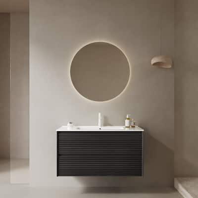 High Quality Wall Mount BathroomSingle Sink Vanity w/ 2 Drawers