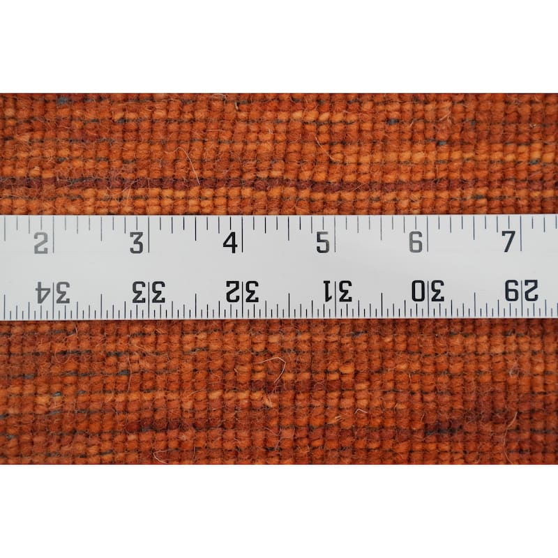 Hand Knotted Oriental 100% Wool Carpet Tribal Animal Pictorial Oranges & Rust Gabbeh Area Rug - 9' 7'' X 7' 9''