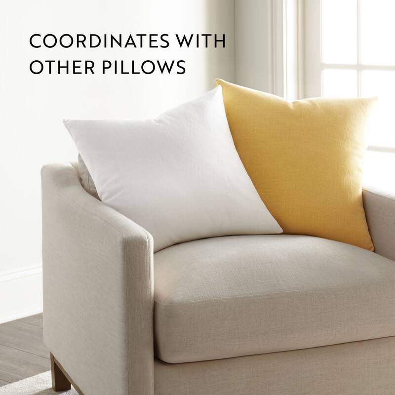 Washed and Distressed Cotton Decor Throw Pillow in Stone Washed