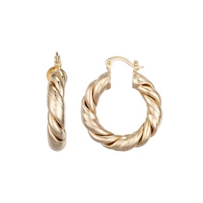 Victoria Townsend Gold Plated Twist Hoop Earrings