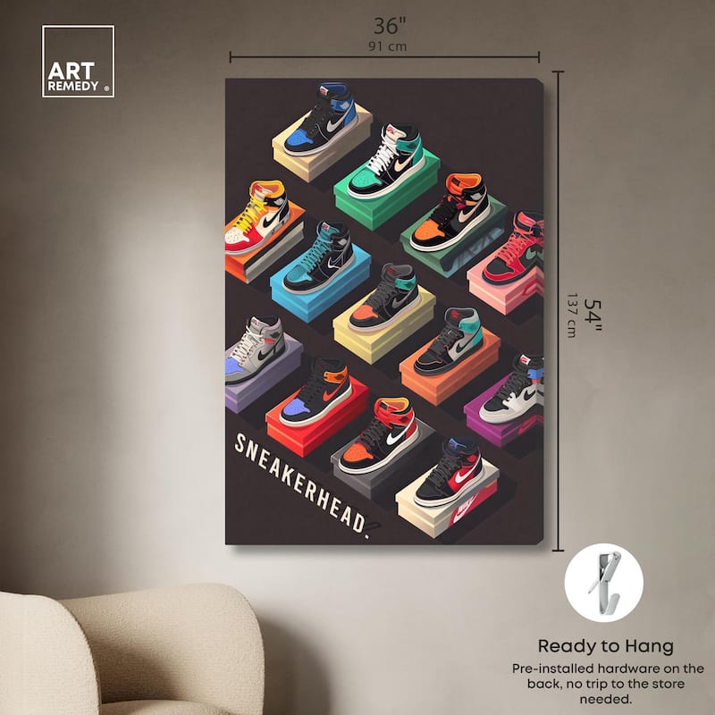 Sneaker Collection Dreams Canvas by Art Remedy, Gallery Wrapped