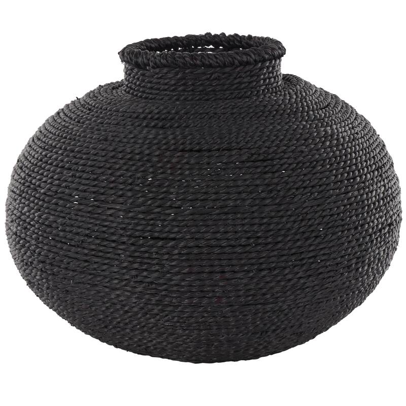 Black Metal Handmade Wrapped Pot Decorative Vase