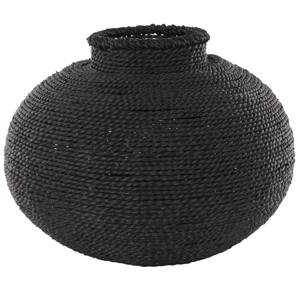 Metal Handmade Wrapped Pot Decorative Vase - Black - Roche River Decor