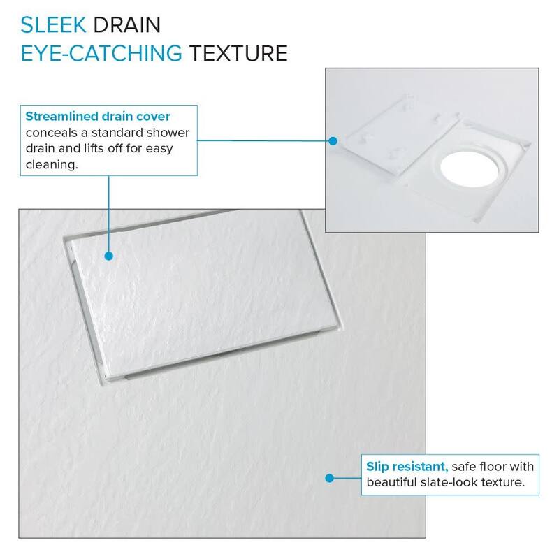 Transolid FZS6736 67" x 35-1/2" Rectangular Shower Base with Left,