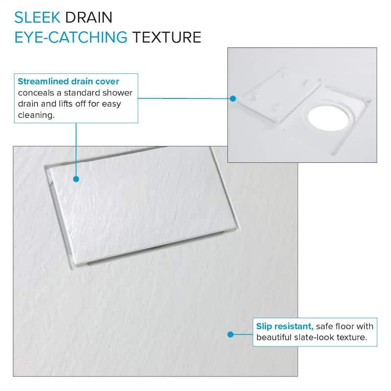 Transolid FZSDTR6336 63" x 36-1/2" Rectangular Shower Base with Double