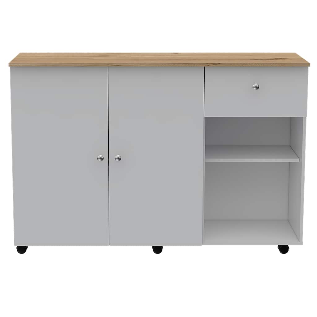 Kitchen Island Cart Indiana, Kitchen, White / Light Oak