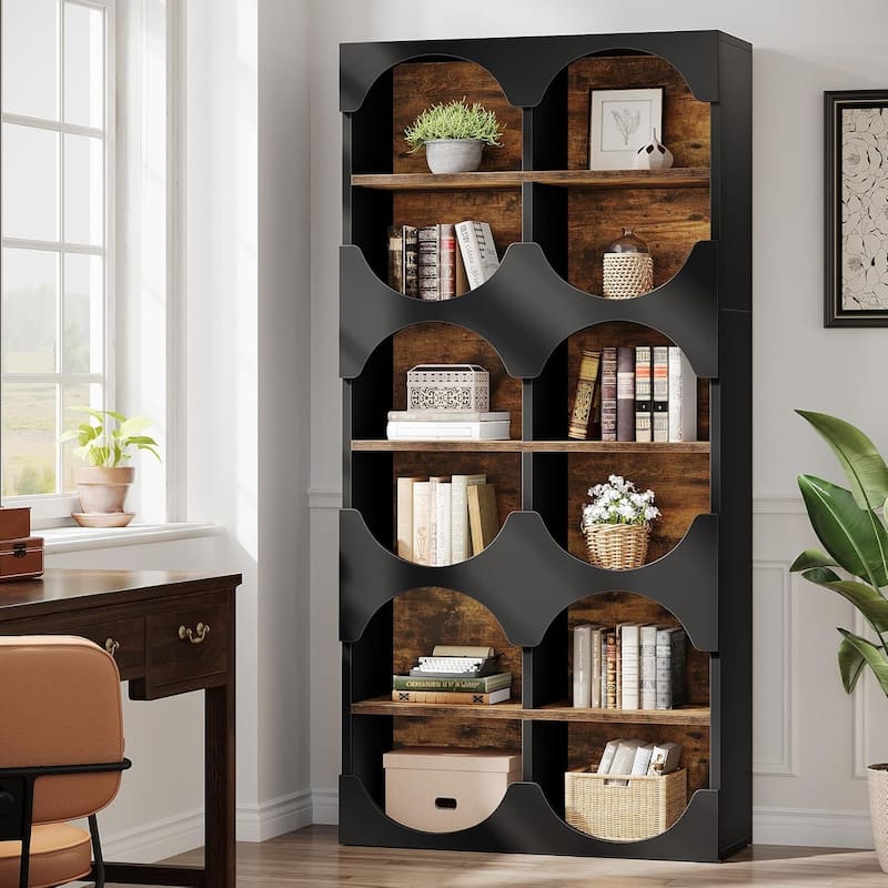Modern 70.8-Inch Tall Bookcase Bookshelf with Open Storage Shelf
