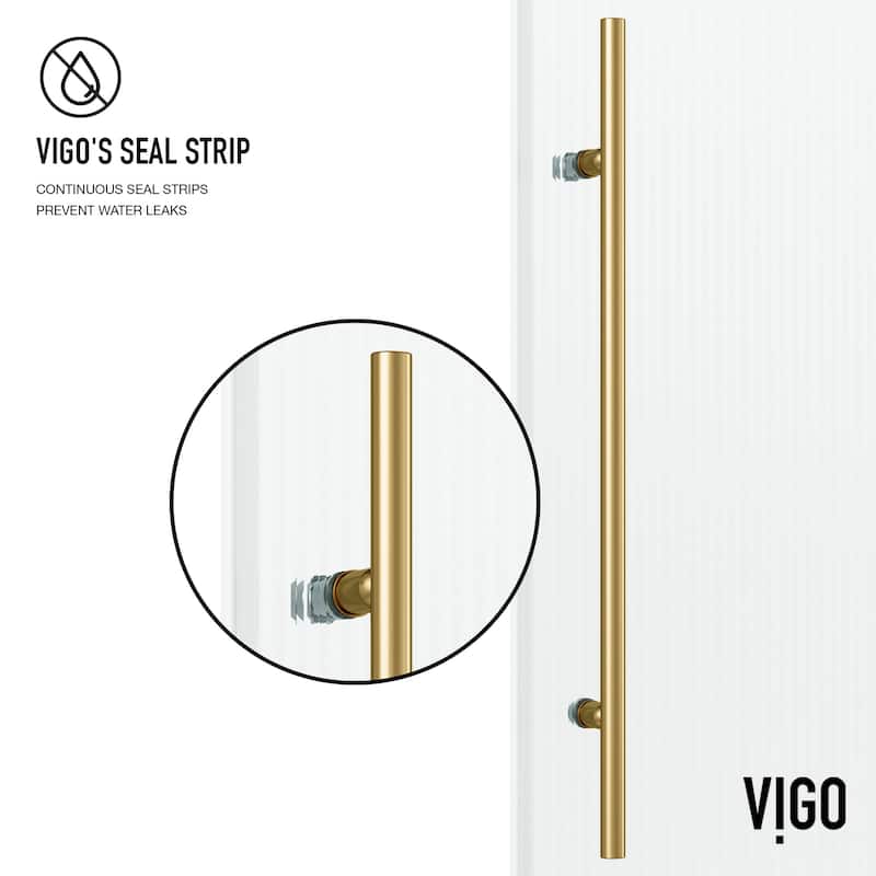 VIGO Elan E-Class 56" to 60" W x 76" H Frameless Sliding Shower Door