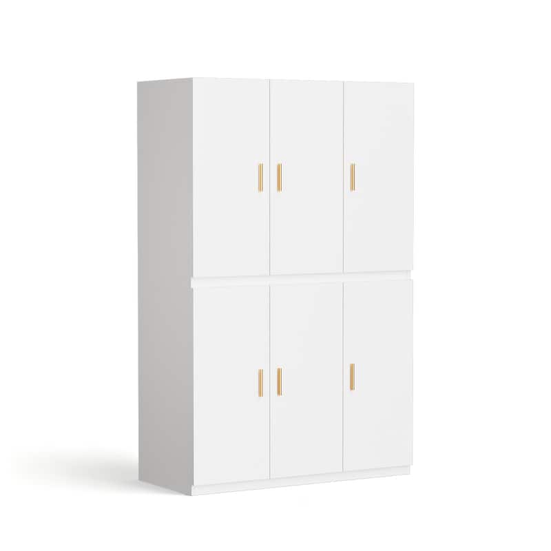 Pocassy 71" Clothing Storage Cabinets with Hanging Rod