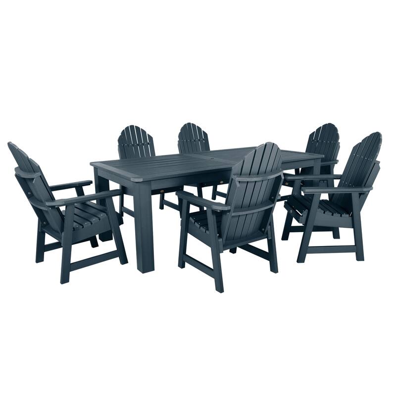 HIGHWOOD Hamilton Adirondack 7-Piece Outdoor Dining Height Set - Federal Blue