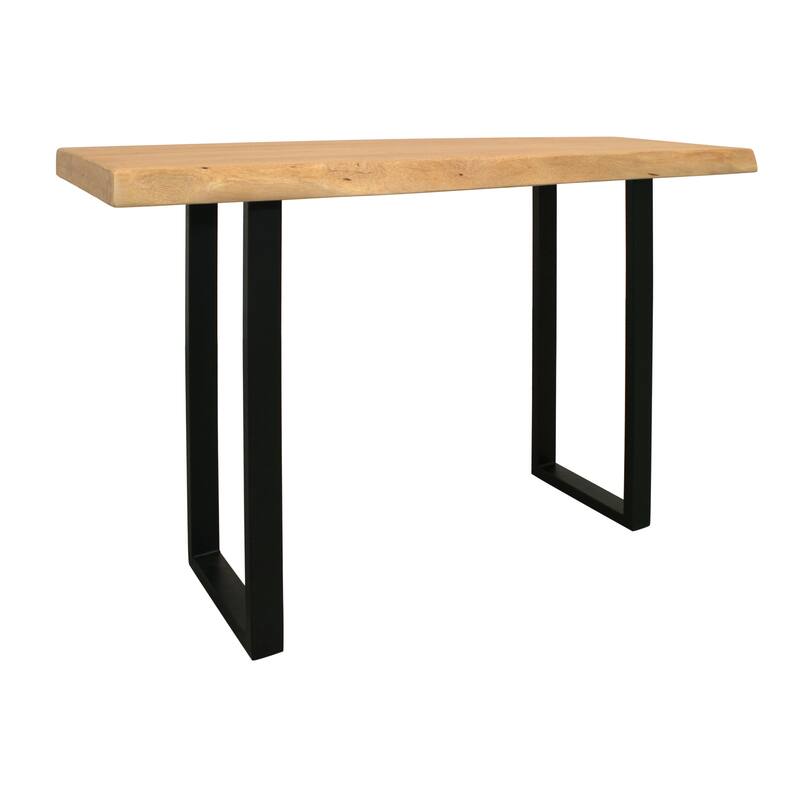HomeRoots 47" Natural and Black Solid Wood and Metal Live Edge Console Table - 47' X '30' X '18