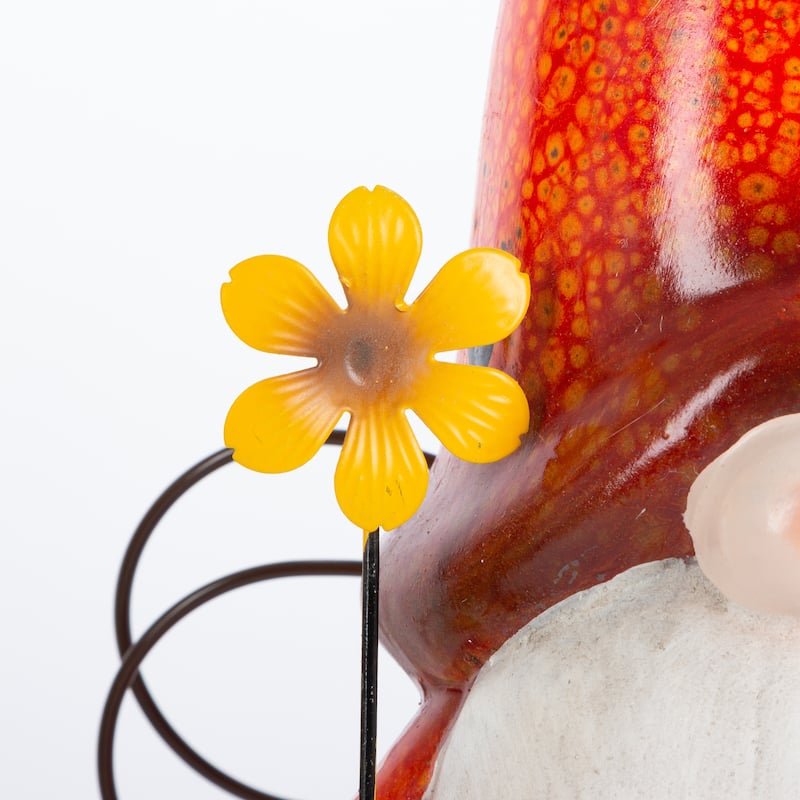 9.8 in. Terracotta Ladybug and Bee Gnome Figurines Set of 2