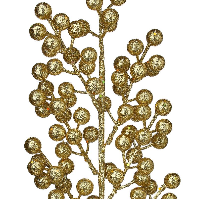 24" Glittered Cluster Berry Spike