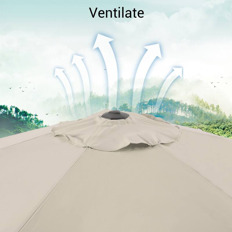 BONOSUKI Patio 7.5FT Market Umbrellas Table Umbrella With Tilt Button