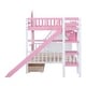 preview thumbnail 7 of 38, Full-Over-Full Castle Style Bunk Bed with 2 Drawers 3 Shelves and Slide