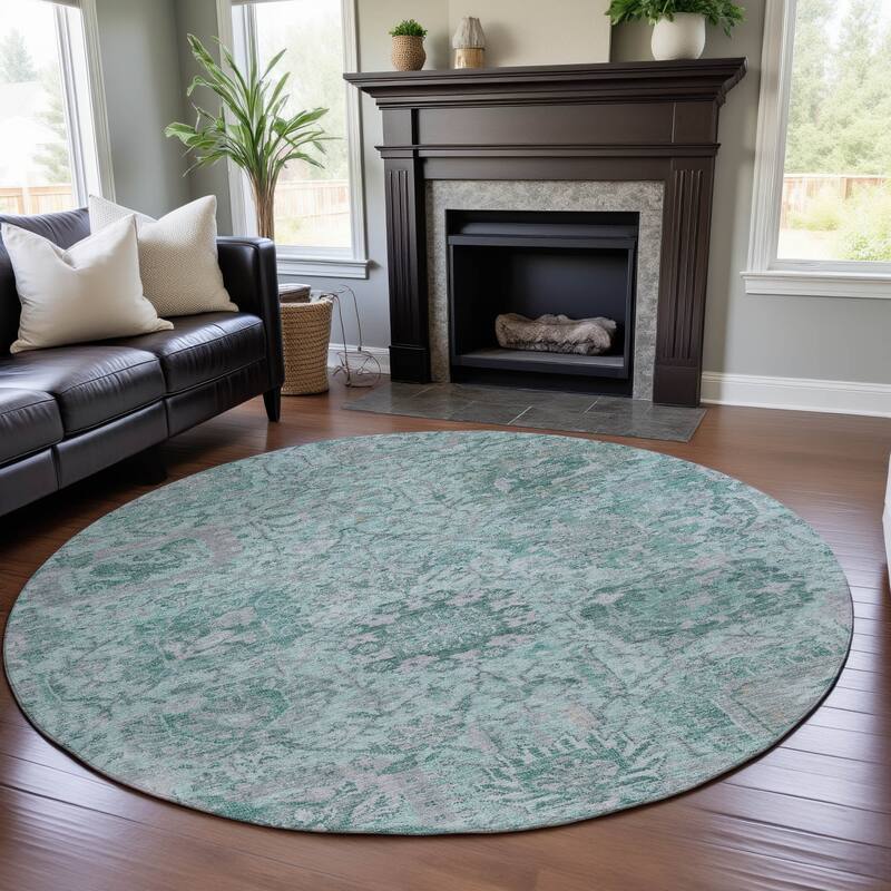 Premium Washable Super Soft Traditional Farmhouse Mayfield Rug - Teal - 8' x 8'