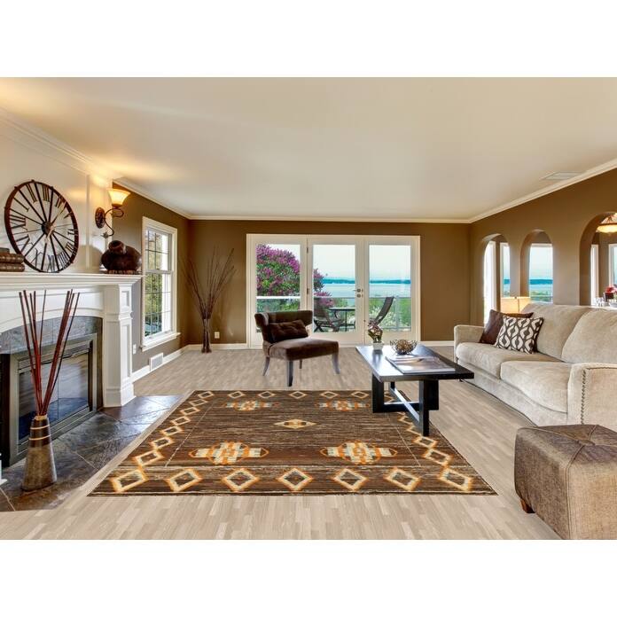 Brown Moroccan Oriental Area Rug Hand-Knotted Wool Carpet - 6'11" x 9'5"