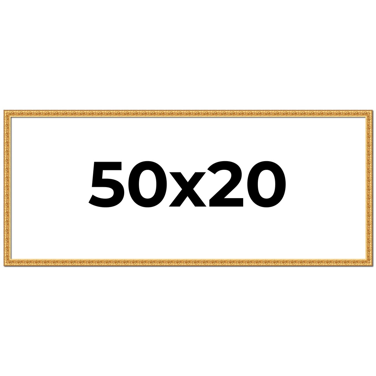 50x20 Frame Gold Real Wood Picture Frame Width 1 inches | Interior