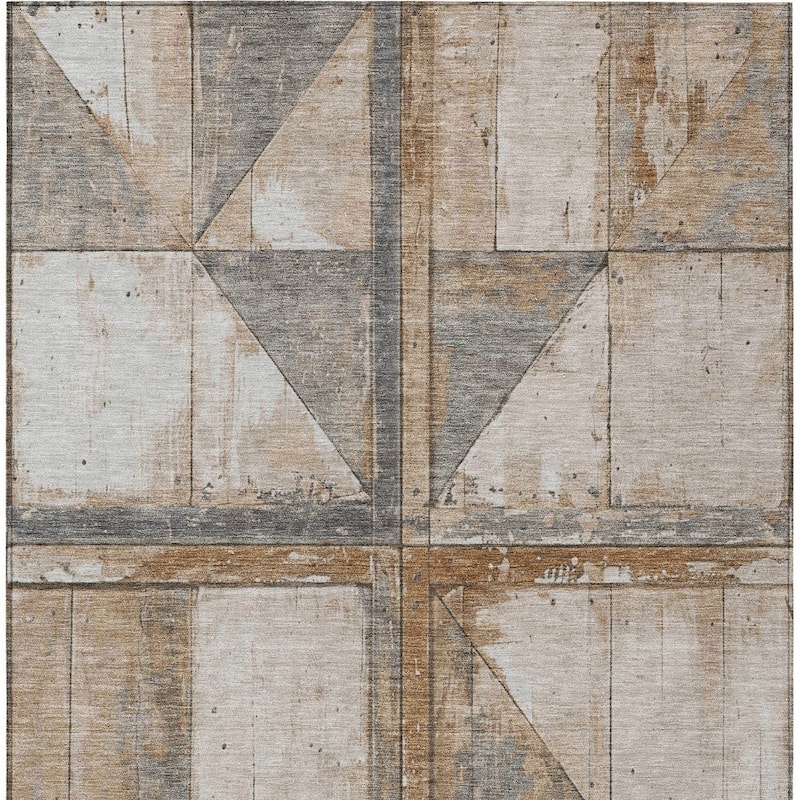 HomeRoots Geometric Transitional Rectangle Outdoor Rug