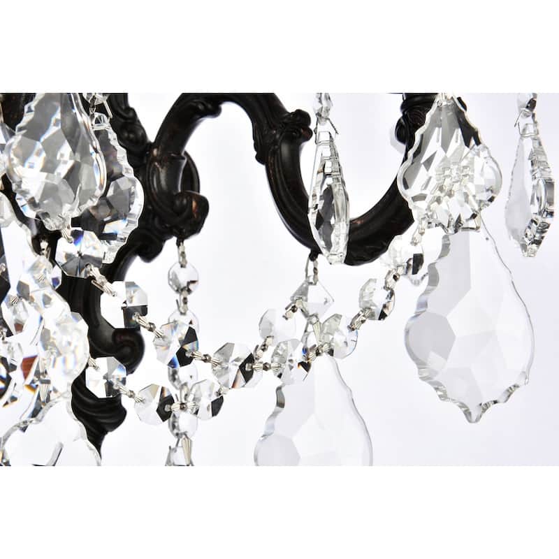 Fleur Illumination Collection Wall Sconce D:14in H:18in E:9.5in Lt:3 Dark Bronze Finish (Elegant Cut Crystals)