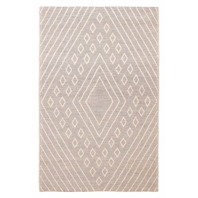 ECARPETGALLERY Braid weave Sienna Grey Wool Rug - 6'1 x 9'4