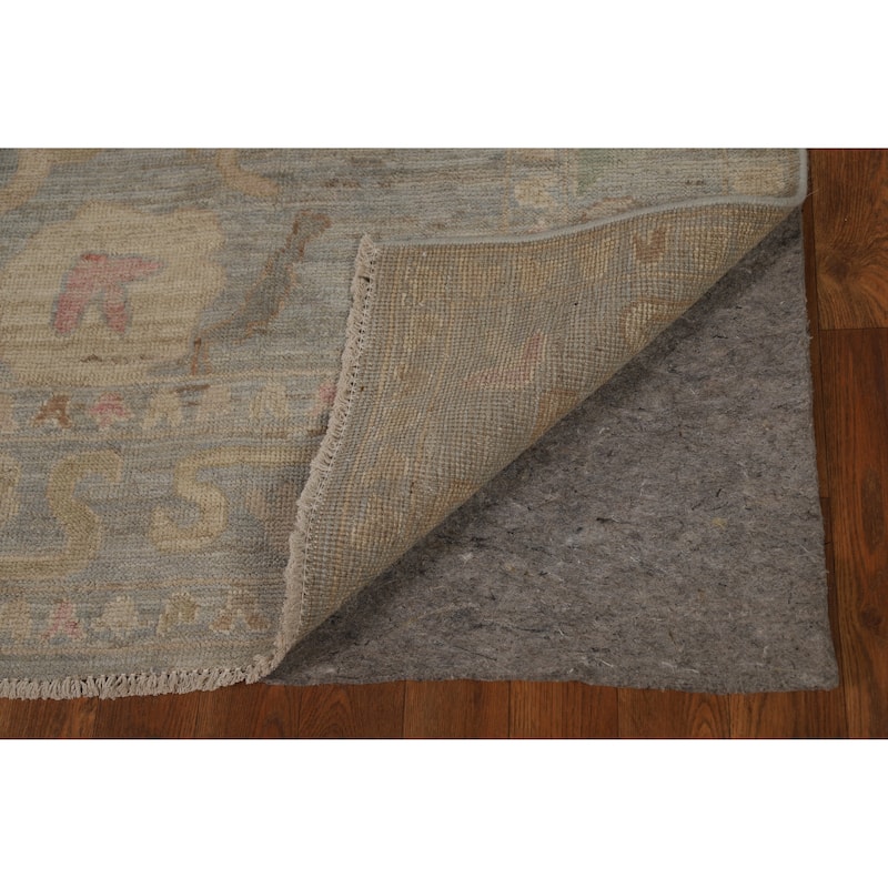 Oushak Turkish Area Rug Handmade Vegetable Dye Grey Wool Carpet - 5'11"x 9'1"