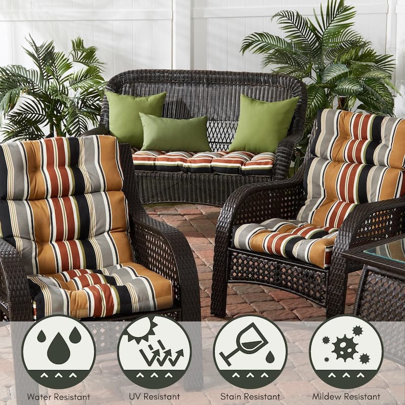 Brick Stripe 22-inch x 44-inch Outdoor High Back Chair Cushion (Cushion Only)