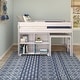 preview thumbnail 1 of 15, Max and Lily Farmhouse Twin-Size Low Loft with 4-Shelf Bookcase and Desk