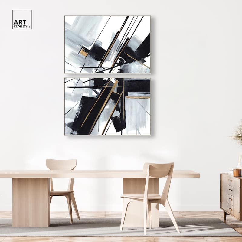 Interlocking Black Canvas Set of 2 by Art Remedy
