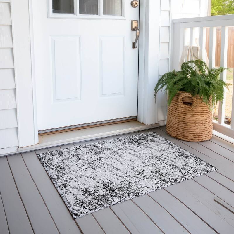 Machine Washable Indoor/ Outdoor Chantille Modern Texture Rug