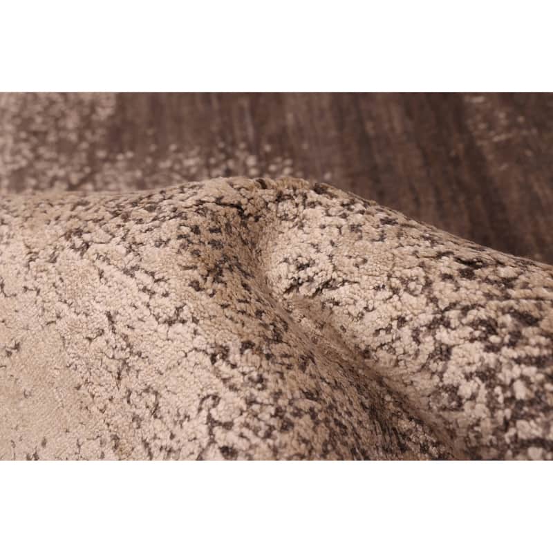 ECARPETGALLERY Hand Loomed Elysian Beige, Dark Brown Rug - 7'11 x 9'11