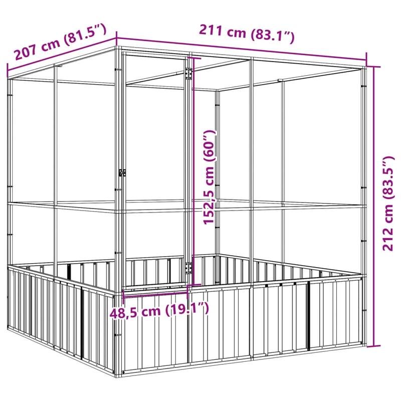 vidaXL Aviary Silver Steel with different size