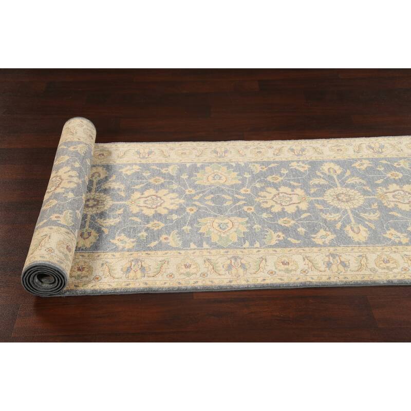 Peshawar Chobi Oriental Vegetable Dye Wool Runner Rug Hand-knotted - 2'10" x 9'9"