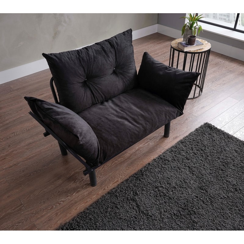 Metal Legs Futon Loveseat