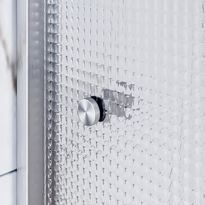 Elegant 60 in. W x 72 in. H Double Sliding Shower Doors wiith Frosted Glass in Brushed Nickel Finish - 60'' x 72''