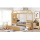 preview thumbnail 24 of 22, Modern Twin Size House Bed Wood Bed With Twin Size Trundle And Solid Construction