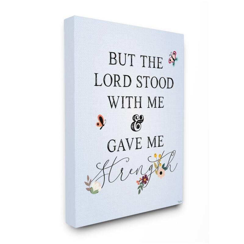 Stupell Lord Stood With Me Faith Based Floral Quote Canvas Wall Art - 16 x 20