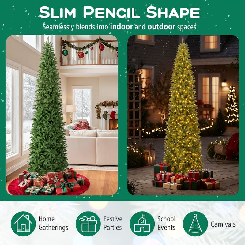 Costway 12 FT Pre-Lit Artificial Christmas Tree with 2840 Branch Tips - Green - See Details