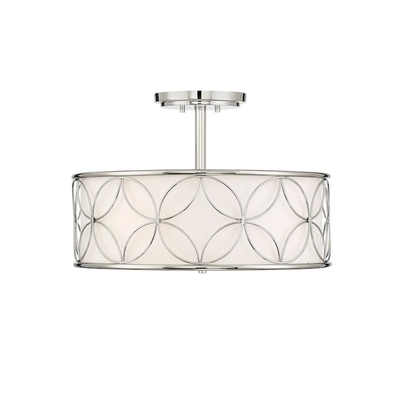 Savoy House 6-1953-4 Reid 4 Light 20" Wide Semi-Flush Drum Ceiling - Polished Nickel