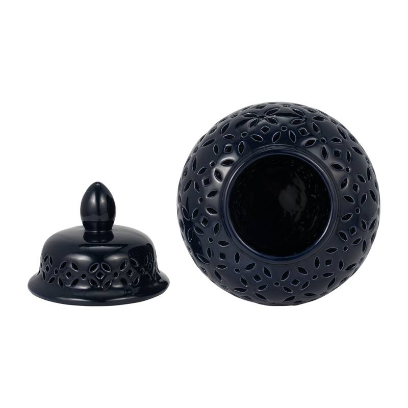 Sagebrook Home Neutral Ceramic Temple Ginger Jar