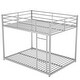 preview thumbnail 26 of 30, Full over Full Low Bunk Bed with Ladder, White Metal Frame