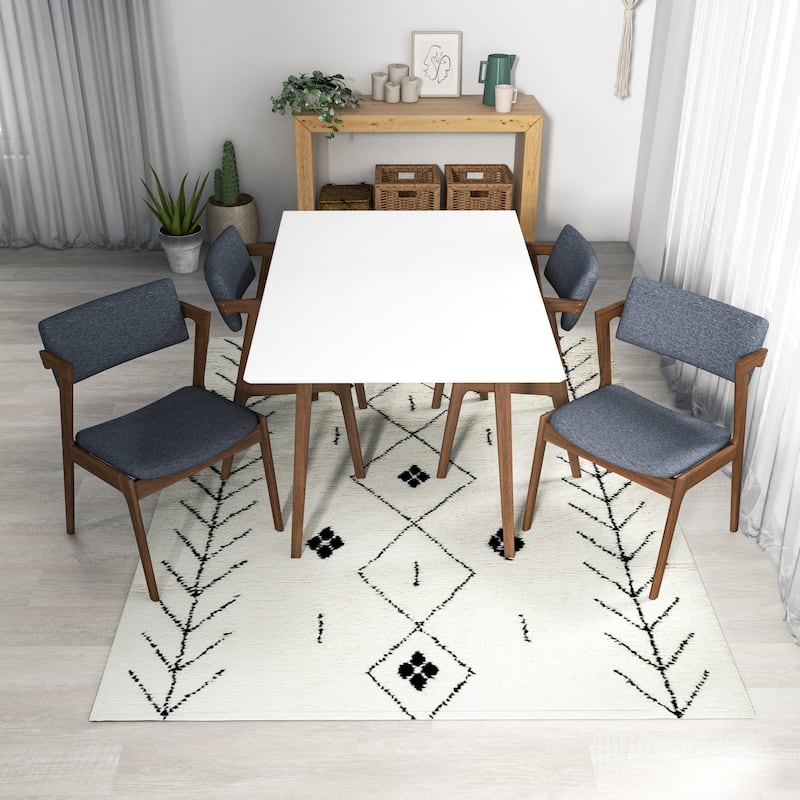 Ariel Mid Century Modern 5 Piece Dining Room Set
