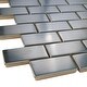 preview thumbnail 4 of 3, Merola Tile Meta Standard Subway 11.75" x 11.75" Stainless Steel Metal Over Ceramic Mosaic Tile