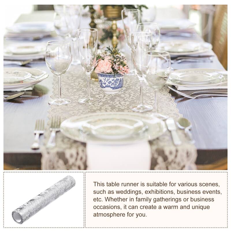 Table Runner 11" x 108", Metallic Foil Thin Mesh, 2 Pieces - 11 x 108 Inch