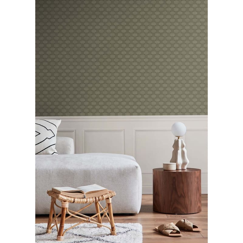 Seabrook Designs Basketweave Embossed Vinyl Unpasted Wallpaper
