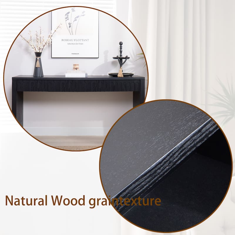 Modern Black Console Table with 4 Drawers - 59.2" Entryway Table with Storage