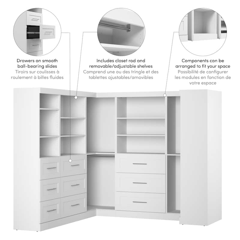 Pur by Bestar Optimum Corner Walk-In Closet Organizer Set